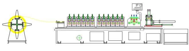 cassette drawer channel roll forming machine